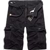 New front Pantaloni Cargo Estivi a Tinta Unita da Uomo Pantaloncini da Corsa Estivi Casual da Uomo Pantaloncini Estivi Multitasche Senza Cintura da Esterno da Uomo Tempo Libero