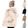 PAIDAXING Giacche invernali in pile da donna UK con cerniera fuzzy teddy coat accoglienti cardigan Sherpa con cappuccio da donna soffici oversize con coulisse felpe in pelliccia sintetica con tasche
