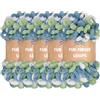 BambooMN JubileeYarn Fun Finger Loops Yarn - Filato in poliestere Jumbo - 100 g/matassa - Multicolore Blu Verde - 5 matasse