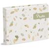Mareli Album cm 20x16 a 30 fogli bianchi (60pagine) in Cartoncino Spesso e Resistente Intervallate da Pergamino Copertina Plastificata, Foglie