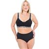 Ulla Popken Reggiseno Morbido Senza Ferretto con Scritta Nero 85C 828319100-85C