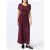 Amazon Essentials Vestito Molto Lungo Stretto in Vita A Maniche Corte (Taglie Forti Disponibili) Donna, Bordeaux, XL