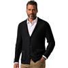 JP 1880 Jp1880 Stricksakko Flexnamic, Vintage Look, bis 8 XL Cardigan, Nero, Uomo
