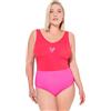 Ulla Popken Badeanzug Alice V-Neck, Glitzerkante Costume Intero, Fucsia, 60 Donna