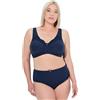 Ulla Popken Reggiseno da Donna Taglie Forti, Taglie Forti, Taglie Forti, in Rilievo, Jaquard, Pizzo, Blu Notte, D