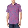 Amazon Essentials Camicia in Popeline a Maniche Corte Regular Fit Uomo, Blu Floreale, M