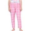 Ulla Popken Pantaloni del Pigiama a Quadri con Taglio della Gamba Dritto e Cintura Elastica Rosa 42+ 845077810-42+