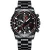 Generic Orologio analogico da uomo, in acciaio inox, di alta qualità, con quadrante grande e lancette luminose, cronografo impermeabile, stile minimalista, per occasioni formali, ufficio e libero, A