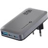 Forcell, caricatore da parete GaN III 65W con 2 USB-C + USB, veloce, sottile, grigio