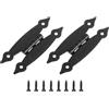 QUARKZMAN 2pz Cerniera a H Cerniera Piatta Metallo Cerniera per Porta Armadio Cerniera per Montaggio a Incasso Viti per Porta Armadio, 3.5x1.5 Pollici Nero