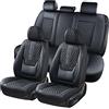 Coverado Set completo di 5 coprisedili per auto, impermeabili, con supporto lombare, in nappa, per sedili anteriori e posteriori, universali, adatti per la maggior parte delle berline, SUV, pick-up e