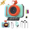 ATEYA Fotocamera per bambini con stampa istantanea per ragazzi dai 3 anni in su, 48 MP 2.5K UHD Fotocamera digitale per bambini con cinghia da viaggio, fotocamera a stampa istantanea fai da te con 4
