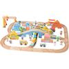 90 Pezzi Pista in Legno con Trenino Elettrico Divertente per Casa, Bambini