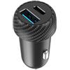 USB-C/USB-A CAR CHARGER 45W BLACK