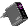 2USBC/USBA WALL CHARGER 45W DISPLAY