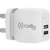2USB-A UK WALL CHARGER 17W WHITE