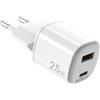 USB-A/USB-C WALL CHARGER GAN 25W WH