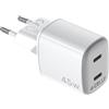 2USB-C WALL CHARGER GAN 45W WHITE