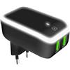 2USB-A WALL CHARGER 12W W/LIGHT BK