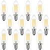 ANWIO Lampadine LED E14 Luce Calda Filamento, Lampadina a Fiamma LED 4W Equivalente a 40W, 470 Lumen, Colore Bianco Caldo 2700K, Forma a Candela C35 Stile Vintage, Non Dimmerabile, 12 Pezzi