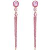 Clearine Orecchini Moda moda Cristallo Ovale Lungo perlina Bar Lampadario pendente Rose-Oro-fondo