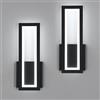 Osairous Lampada da Parete Interno LED, 2 Pezzi 16W 1800LM Nera 32CM | Applique LED da Parete Moderno in Acrilico, Lampada a Muro Nera Camera da Letto 6500K per Soggiorno Corridoio Studio