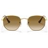 Ray-Ban Occhiali da Sole RB3548 001/51 Hexagonal Oro Arista/Marrone Chiaro Sfumato Unisex 54/21/145