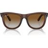 Ray-Ban Occhiali da Sole RBR0502S 6709CB Wayfarer Reverse Marrone/Marrone Chiaro Unisex 50/22/145