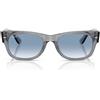 Ray-Ban Occhiali da Sole RB0832S 68463F Mega Wayfarer II Grigio/Trasparente Sfumato Blu Unisex 52/21/145