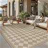 PureCozy Tappeto da Esterno Salotto 300x400cm Lavabile Antiscivolo Tapette Moderne Rombo Beige Marrone Tappeti Juta Simil Carpet Soggiorno Camera da Letto Giardino Balcone Rug