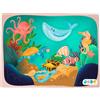 J.A.D.E - Puzzle Forma Animali del Mare - Prima età - Gioco Educativo - Prime Riflessioni - 052482-6 Pezzi - Multicolore - Legno FSC - Design Francese - Puzzle Bambino - da 18 Mesi