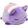 Pioupiou et Merveilles - Cushablez - Peluche reversibile - Gatto magico viola/blu 22 cm - Felino morbido ed espressivo - Cambia umore in un gesto - Peluche 2 in 1 Féérique