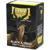 Dragon Shield - Bustine protettive Doppie, opache, Dimensioni Standard, 100 Pezzi, morbide e Resistenti, per Carte da Gioco collezionabili Pokemon, One Piece e Magic: The Gathering, Nero e Oro