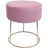 ECHTWERK Pouf Rotondo Marilyn, Sgabello Imbottito in Tessuto di Velluto, con Gambe in Metallo Color Oro, Sgabello Adatto per Camera da Letto e Soggiorno, poggiapiedi Fino a 150 kg, Rosa