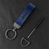 Vintage Leather Keychain with Jeep Logo, Disponibile in diversi colori