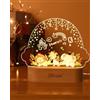 OTraki Nightlight Baby Personalizzato, Luce Notturna Bambino con Cancellabile Matita Nightlight Per Bambini LED Bianco Caldo per Nascita Regalo Lampada Bambino per Camera Da Letto