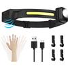 Romon Lampada Frontale LED, Torcia Frontale USB Lampada Led Ricaricabile Ampio 230°, 5 Modalità di Illuminazione Luce Frontale, IPX4 Impermeabile Lampade da Testa per Campeggio/Corsa/Pesca/Trekking