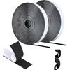 AiQInu 5m x 20mm Feltro Adesivo Forte Biadesivo, Sistema Di Fissaggio Hook & Loop, Riutilizzabili Nastro Strappo Adesivo Forte Per Tessuto DIY