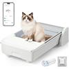 Meowant Lettiera Automatica Gatti APP Antiodore Sicura 3-24lb | Lettiera automatica aperta per multi gatti, doppio rasoio bidirezionale, APP, sensore sicurezza anti-pincement, anti-odori