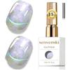 Senvenski Gelatina Vetro Cat Eye Smalto Semipermanente, 15ML Occhi di Gatto Magnetica per Gel Unghie Kit Olografico Glitterato Cristallo Smalti Unghie Salon Home DIY (Aurora Sirena Viola, 0.5fl oz)