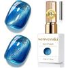 Senvenski Gelatina Vetro Cat Eye Smalto Semipermanente, 15ML Occhi di Gatto Magnetica per Gel Unghie Kit Olografico Glitterato Cristallo Smalti Unghie Salon Home DIY (Blu Cielo, 0.5fl oz)