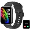 RUIMEN Smartwatch Uomo Donna Orologio Smart Watch Risposta Chiamate Contapassi Cardiofrequenzimetro da polso Saturimetro Orologio Fitness Sportivo Impermeabile Notifiche Messaggi per Android iOS Nero