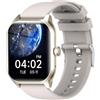 LAOYABB Smartwatch Uomo Donna con Chiamate Bluetooth, Orologio Fitness 2.01" con Contapassi, Cardiofrequenzimetro, Monitor Sonno, IP68 Smart Watch per Android iOS (Bianco)