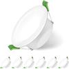 Jaenmsa Faretti Led da Incasso per Cartongesso 230V, 8W Foro Φ 75-85mm, IP44, Non Dimmerabile, Faretti LED Soffitto, Bianco Freddo 6500K, Set di 6