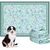 BaoDan Traversine Lavabili per Cani, Traverse Cani 45x60cm, 2 Pezzi Tappetini Igienici per Cane Riutilizzabili con Fondo Antiscivolo, Facili da Lavare, Verde con Stampa Floreale