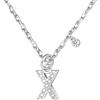 GUOYU 26 Collana Iniziale Lettera di Compleanno da Donne Ragazze, Collana con Lettera in Zirconi d'Argento Ciondolo, Personalizzazione Idee Regalo di Compleanno Celebrazione (X)