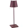 Zafferano, Poldina Pro, Lampada da Tavolo Ricaricabile e Senza Fili con Controllo Touch, Utilizzabile anche come Lampada da Esterni, Dimmer, 2200-3000 K, Altezza 38 cm, Colore Bordeaux