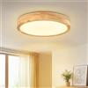 Dehobo Plafoniera LED Soffitto in Vero Legno 30cm, Luce Bianca Calda 3000K | 3100LM 24W Plafoniera LED, 4cm Lampada LED Soffitto, Plafoniera Soffitto per Camera da Letto, Soggiorno, Corridoio e Studio