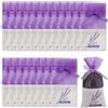 Makoto Nobu 20 Pezzi Sacchetti di lavanda bustina, sacchetti vuoti viola con nastri di filato, garza di coulisse bustine in organza per il guardaroba per spezie ed erbe