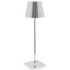 Zafferano Poldina Pro Lampada LED Senza Fili con Batteria Ricaricabile, Dimmer touch, Uso Interno H38cm, Corpo in Alluminio e Finitura Galvanica Lucida Argento